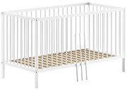 Бяло детско креватче 70x140 cm от масивен бор DINO – Vipack