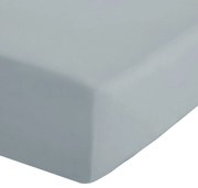 Сиво-син еластичен чаршаф от перкал 135x190 cm Easy Iron Percale – Catherine Lansfield