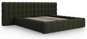 Зелено тапицирано двойно легло с място за съхранение с включена подматрачна рамка 180x200 cm Mamaia – Micadoni Home