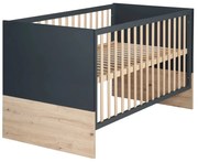 Детско креватче в тъмно сиво-натурален цвят 70x140 cm Lenn - Roba