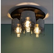 Brilliant - Плафон BETH 3xE27/60W/230V Ø 37 см черен/димчат