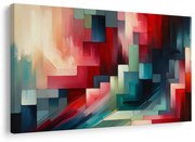 Картина на платно – Абстрактна геометрия в червено