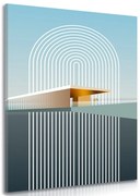 Картина на платно – Дъга с абстрактен фон Mid-Century