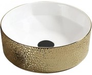 Mexen Clarisa умивалник за над плот 41 x 41 см, бял/златист - 22074153