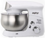 Планетарен миксер с иноксова купа ZEPHYR ZP 1115 R, 700W, 3.5 литра, 6 степени, Приставки, Бял