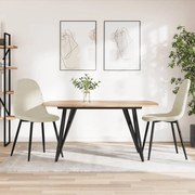 325655 vidaXL Трапезни столове, 2 бр, кремави, кадифе