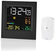 Nedis WEST404BK - Метеорологична станция с цветен LCD дисплей 230V/3xAAA + 2xAA черен