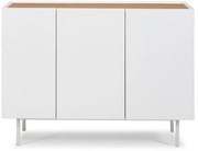 Бял нисък скрин от декор от дъб 110x85 cm Arista – Teulat