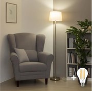 Brilagi - LED подова лампа CERIA 1xE27/40W/230V Ø 30 см бежова/матов хром