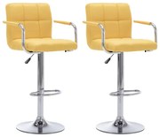 283426 vidaXL Бар столове, 2 бр, жълти, текстил
