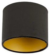 Кадифен абажур черен 18/18/14 със златист интериор