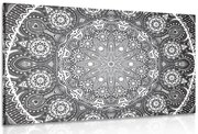 Картина на платно – Декоративна Мандала с дантела в черно-бяло изпълнение