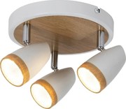 RABALUX Спот Karen 5566 LED/ 3X 4W, 3000 бяло/дърво - 5566