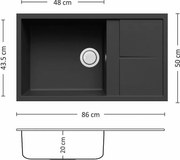 Leks UNICO PLUS BB 86.1 SI Композитна мивка за вграждане