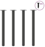 4012458 vidaXL Крака за конзолна маса, 4 бр., антрацит, 72-74 см, стомана