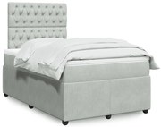 3294592 vidaXL Боксспринг легло с матрак, светлосива, 120x190 см, кадифе