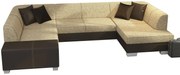Ъгъл диван Cuba-Right-Brown - beige