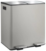 Кафяво-сиво стоманено кошче за боклук 2x20 l за рециклиране с педал Aliya – Spirella