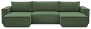 Зелен ъглов диван (U-образен) Nihad - Bobochic Paris