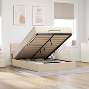 3311551 vidaXL Османска легло с матрак, кремаво, 140x200 см, плат