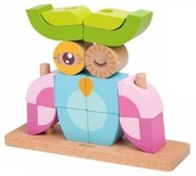 Classic world  -  Дървен пъзел за деца от кубчета - бухал