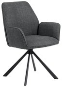 Тъмносиви тапицирани трапезни столове в комплект с подлакътници 2 бр. Glenda – Actona