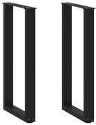 4013172 vidaXL Крака за конзолна маса, U-образни, 2 бр., черни, 38 x (72-73) см, стомана