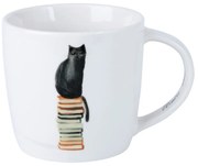 Бяла порцеланова чаша 400 ml Well Read Cat - Maxwell &amp; Williams