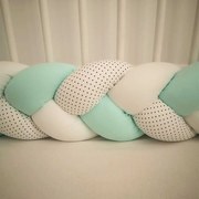 BLOSSOM Плетен обиколник 330 см МЕНТА/ТЪМНО СИНИ ТОЧКИ