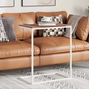 343095 vidaXL Странична маса, бяла, 55x35x66 см, инженерна дървесина