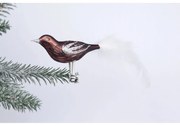 Комплект от 3 коледни украшения от кафяво стъкло във формата на птица - Ego Dekor