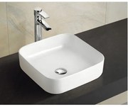 Мивка за баня ICB 869, монтаж върху плот, порцелан, бял, 38.5x38.5x13.5см