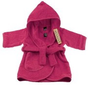 Тъмнорозов памучен бебешки халат размер 1-2 години - Tiseco Home Studio