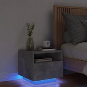 Sonata H Нощно шкафче с LED осветление, бетонно сив, 40x39x37 см