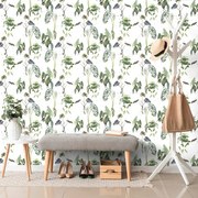 Тапет – Прекрасни листа на бял фон