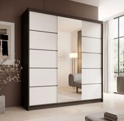 Гардероб Barry 200 плъзгащ-Черно-Бяло