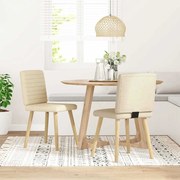 4101181 vidaXL Трапезни столове, 2 бр, кремави, текстил