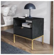 Нощно шкафче NOVA 56x54 см черен/златист