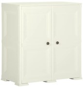 340595 vidaXL Пластмасов шкаф, 79x43x85,5 см, дървен дизайн, ванилов лед