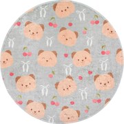 Сиво-кафяв детски килим подходящ за пране ø120 cm Cute Teddies – Vitaus