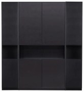 Черна модулна библиотека от масивен бор 190x210 cm Finca – WOOOD