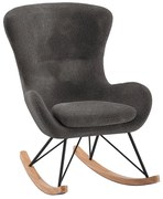 Сив люлеещ се детски стол от плат букле ROCKY – Vipack