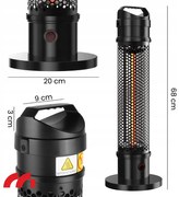 Инфрачервен нагревател MalTec INFRA1200W 360°