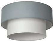 Плафон АЛБА МЕТРО, ø400, бял, абажури Котън Светлосив + Шинц Бял, 1xE27