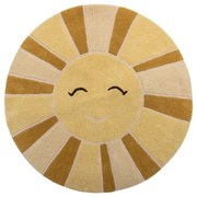 Бежов/в кехлибарен цвят вълнен детски килим ø110 cm Sun – Bloomingville Mini