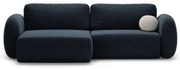 Тъмносин шенилов сгъваем/с място за съхранение ъглов диван Tonale – Cosmopolitan Design