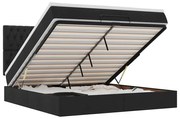 3314102 vidaXL Османска легло с матрак и LED, черно, 160x200 см, плат