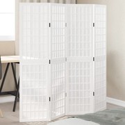 358785 vidaXL Разделител за стая, 4 панела, бял, дърво пауловния масив