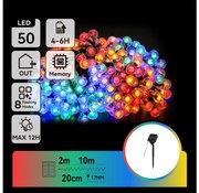 Aigostar - LED соларен декоративен гирлянд 50 LED, 8 функции, 12м, IP65, мултико