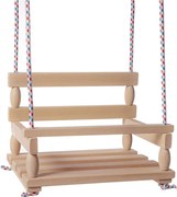 Бежова детска дървена люлка